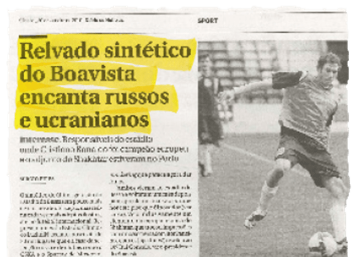 “The synthetic of Boavista dazzles Russians and Ukrainians” – Diário de notícias – 30/01/2010